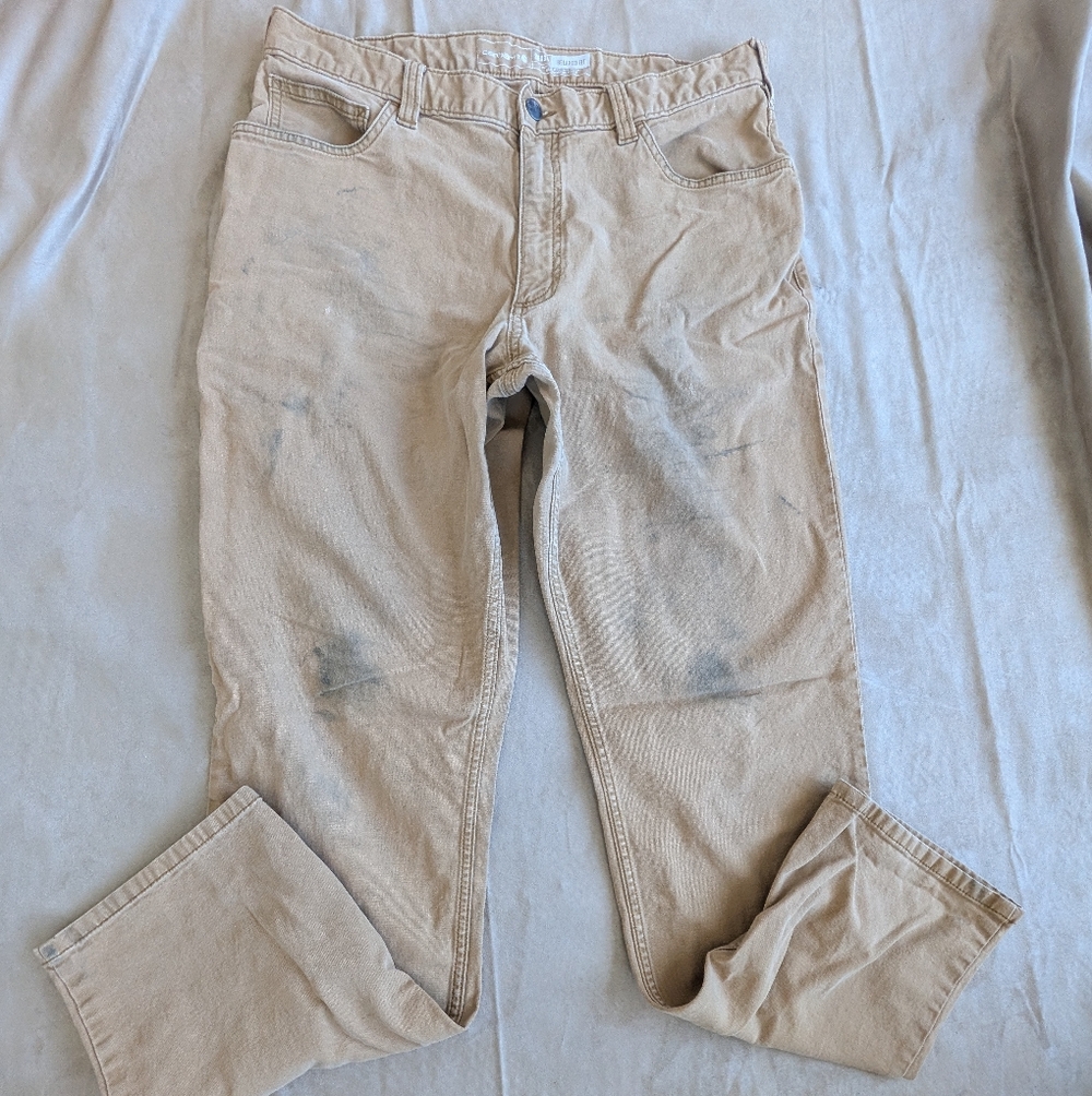 Carhartt Rugged Flex Relaxed Fit Canvas 5-Pocket Work Pants Tan